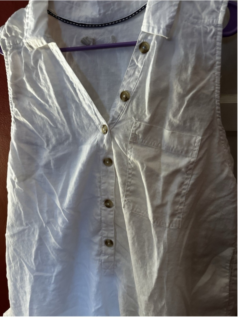 Anthropologie Pilcro Sleeveless V-Neck Linen Flounce Mini Dress XL Coastal Boho - Picture 9 of 11